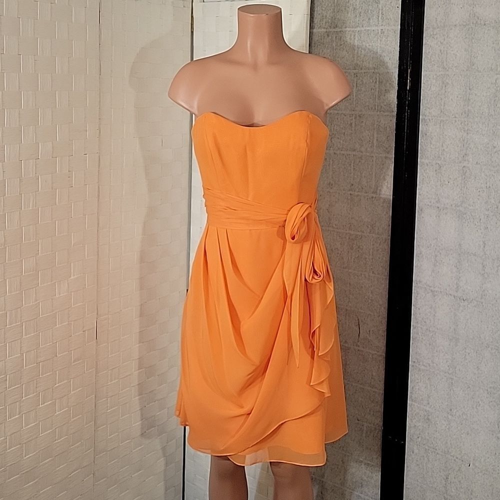 BRAND NEW JORDAN FASHION CHIFFON STRAPLESS SHORT COCKTAIL DRESS - Picture 3 of 15